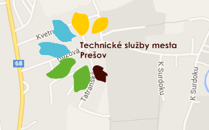 Mapa detských ihrísk a športovísk v meste Prešov